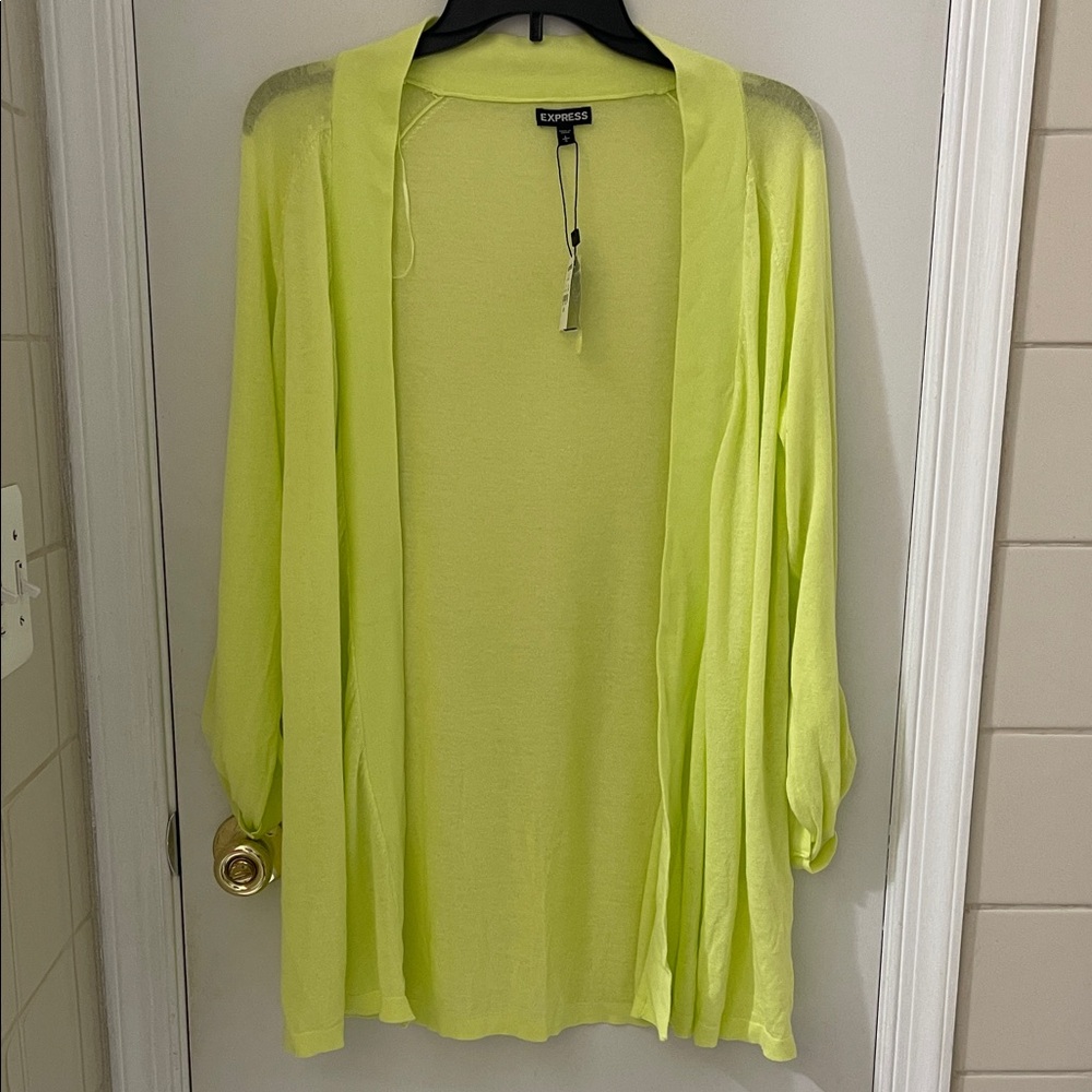 Express Women's Vibrant Lime Cardigan